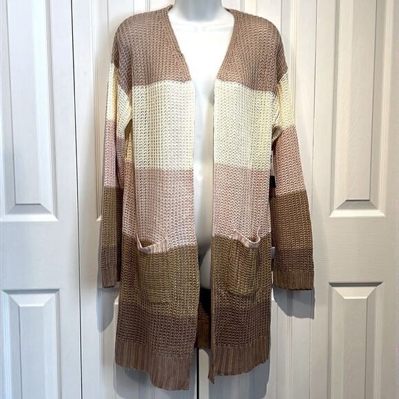 Inc International Concepts Colour Block Loose Knit Cardigan Size M NWT