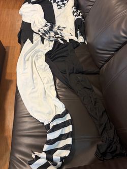 Black and White Harlequin Jester Costume