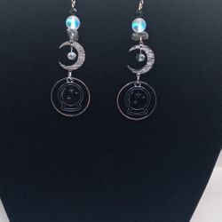Crystal Ball Medallion Aura Earrings