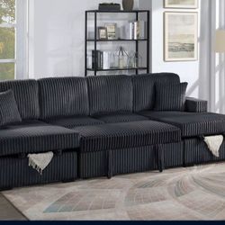 ✅️✅️4-Piece Convertible Sectional
Sleeper Sofa, Chaise Storage, Sofa Storage & USB Port✅️✅️