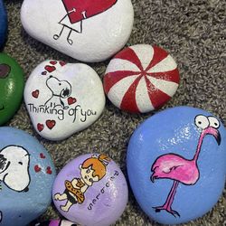 Hand painted river rock