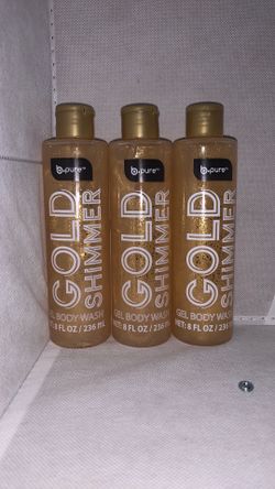 Gold shimmer body wash