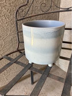 Beautiful blue coastal plant pot