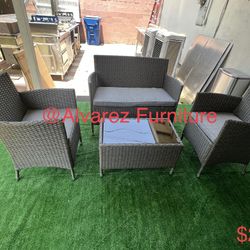 4pc Patio Furniture Outdoor Sofa Set With Table 