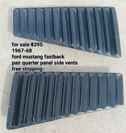 1967 - 68 Ford Mustang Fastback Upper Side Quater Panel Vents