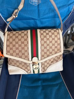 Gucci GG Canvas Shoulder Bag with Web Stripe