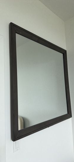 Square Mirror Dark Wood (39 Inches)