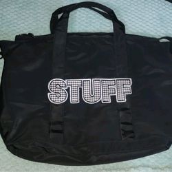 STUFF Tote Bag Zip Closure 19×12 Black