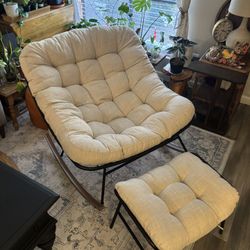 ❗️Price Drop❗️Bme Large Metal Lounge, Rocking Chair With Ottoman. Ergonomic.