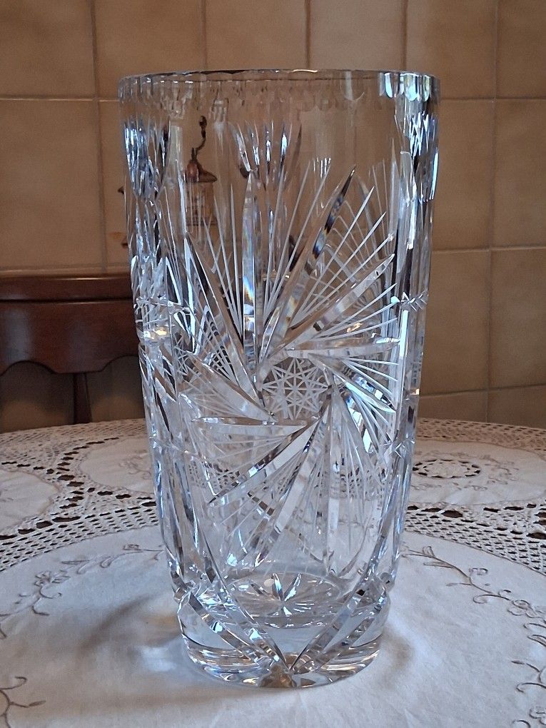 Bohemia Cut Crystal Lage Vase