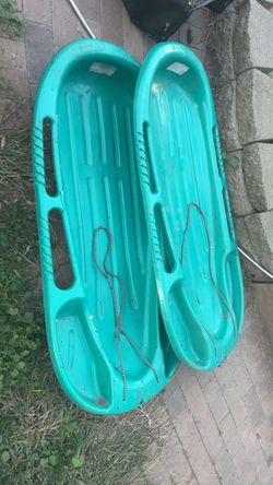 Plastic Snow Sleds Set of 2