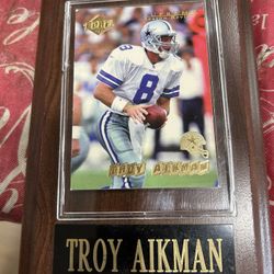 Troy Aikman Trading Car Plaque 