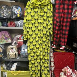 Grinch Onesie Pajama Unionsuit - New - Super Soft - medium & Large 