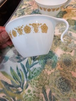 Vintage Corelle Butterfly Gold hooked mugs