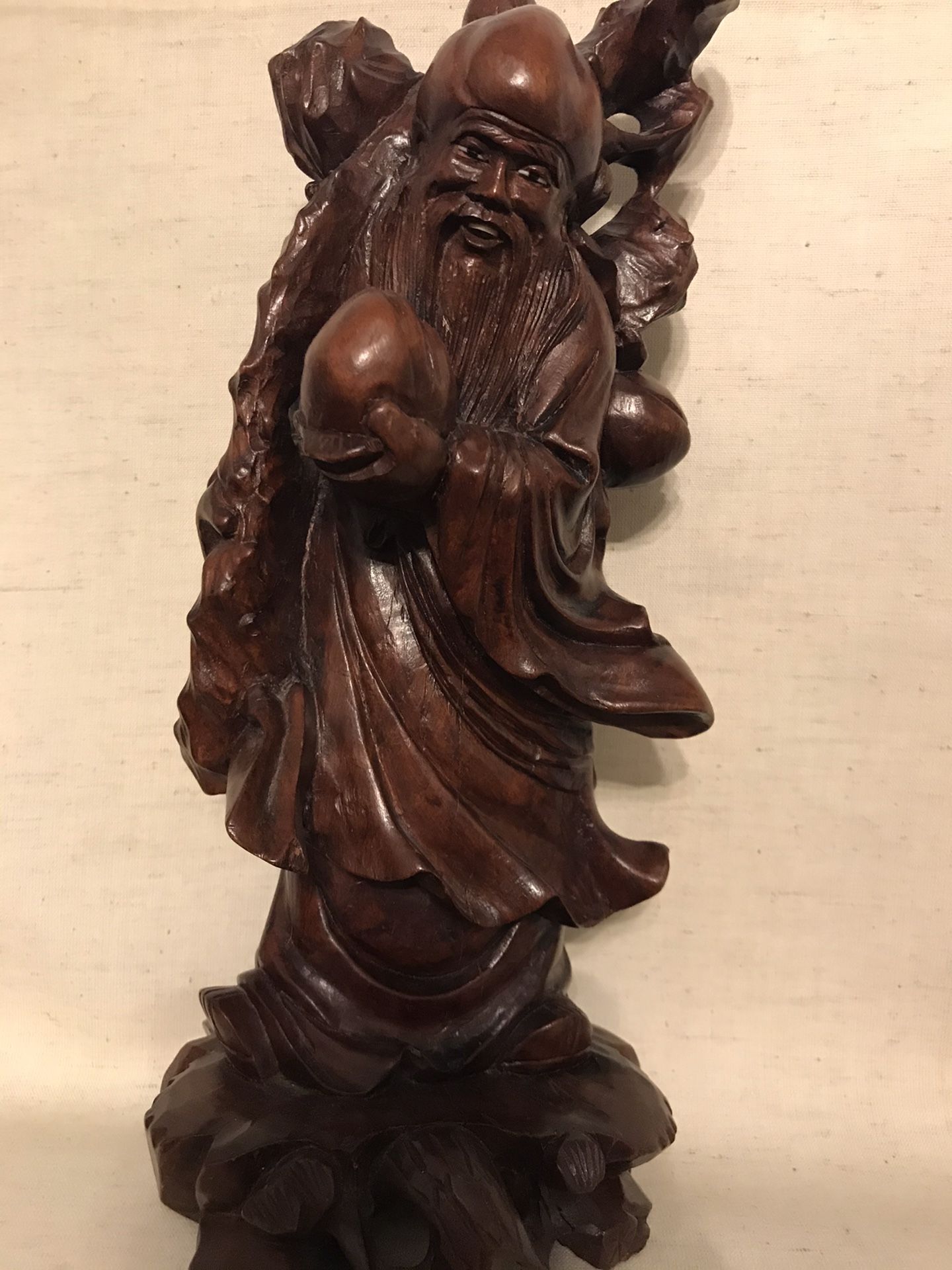 12 inch Vintage Hand-carved Wooden Statue