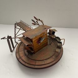 vintage copper folk art music box