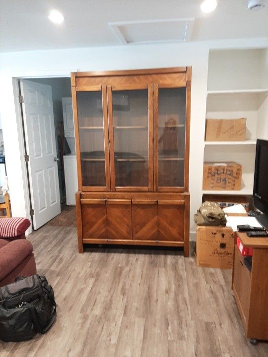 80" Two Piece Maple China Cabinet