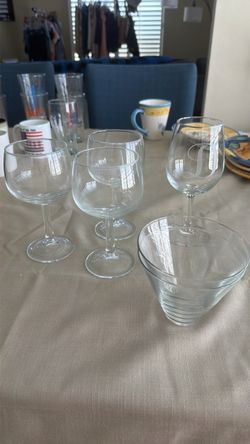 Mixed Lot of Clear Glass Stemware