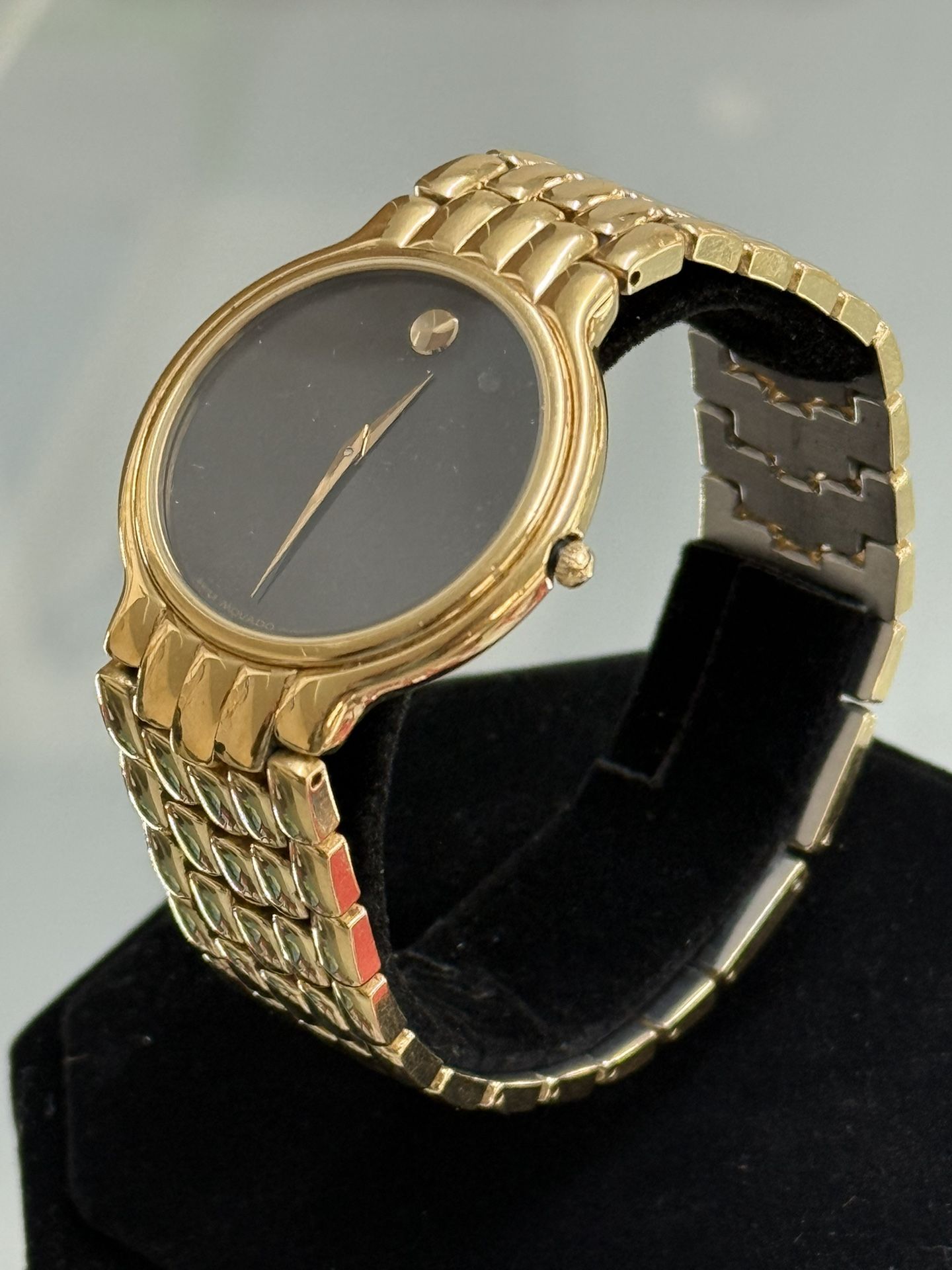 Movado Gold Tone 34mm Black Dial Men’s Watch