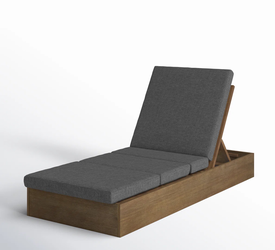 Fatima Wood chaise lounge chair