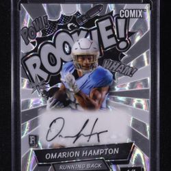 Omarion Hampton 2025 Wild Card Comix Autographs ROOKIE! Silver RayWave #ACRBK-OH-A #1/1 RC