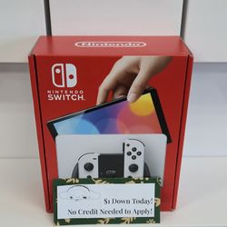 Nintendo Switch OLED Model W/ Joy-Con White Gaming Console - $1 To Take it Home same Day and Pay the Rest later!
