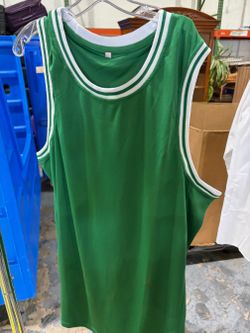 Men's Green and White Basketball Jersey Tank Top