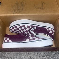 Vans Grape Wine Shoes For Kids