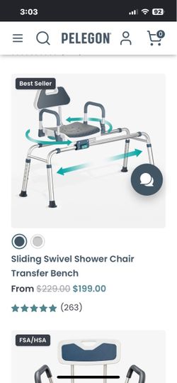 Pelegon Sliding Swivel Shower Chair Transfer Bench