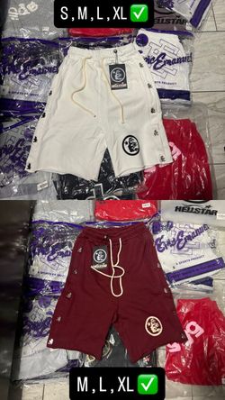 Hellstar Shorts White and Burgundy