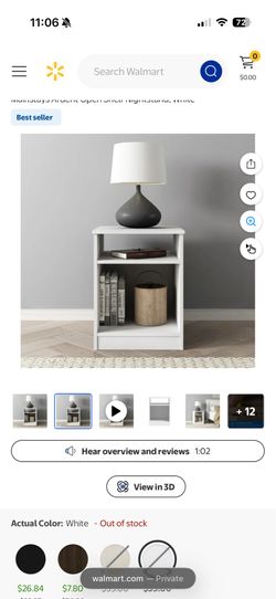 White Nightstand from Walmart