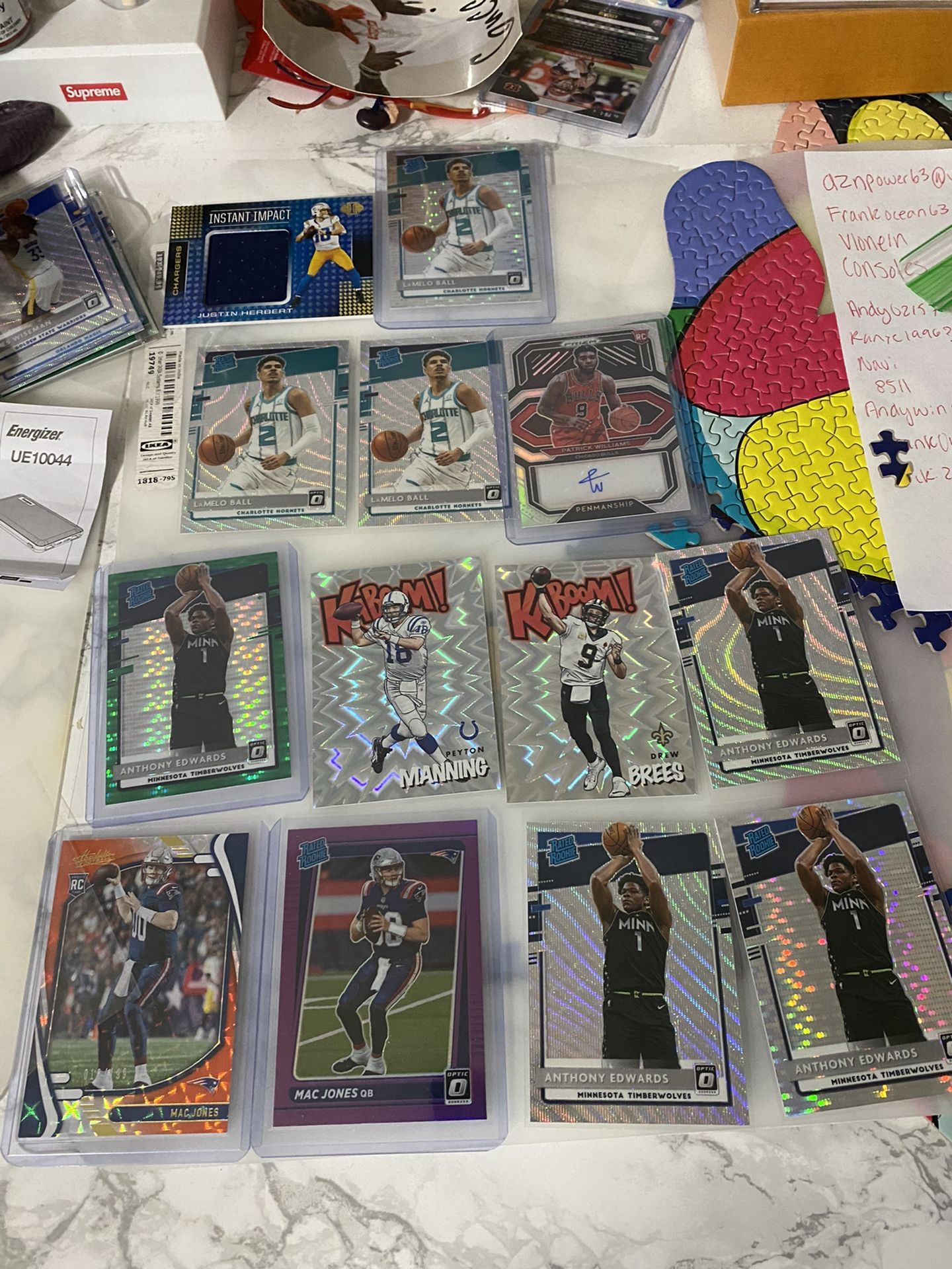 Singles Basketball Football Optic Donruss Lamelo Kaboom Herbert Edwards Mac Jones Prizm Pokemon nba Nfl Charizard