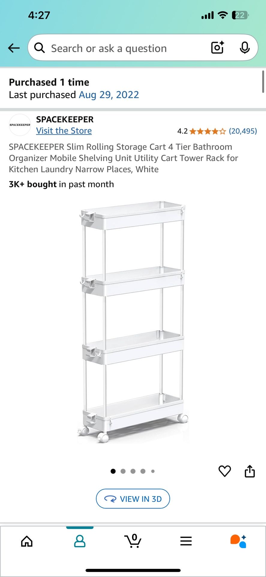 Cart With Wheels From Amazon Great For Small Spaces