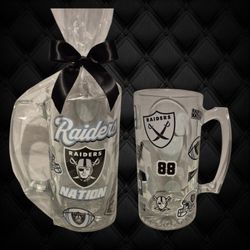 Raiders glass mug