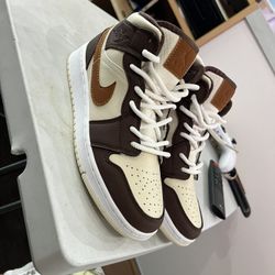 womens air jordan 1 cream dark chocolate