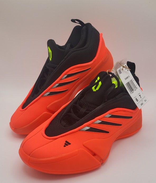 Adidas Dame 9 Damian Lillard Basketball  Black Solar Red Mens Size 6