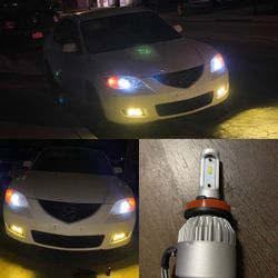 White 9005 HB3 LED Bulbs Headlight Conversion Kit High Beam Bright
