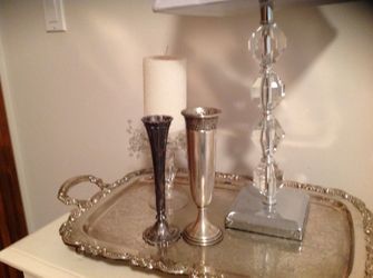Two silver vases
