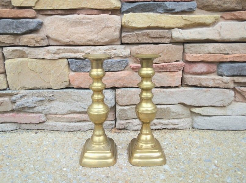 Vintage Museum Mottahedah Reproductions Brass Candlestick Holders