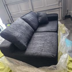 Left Facing Boneless Chaise Lounge Couch