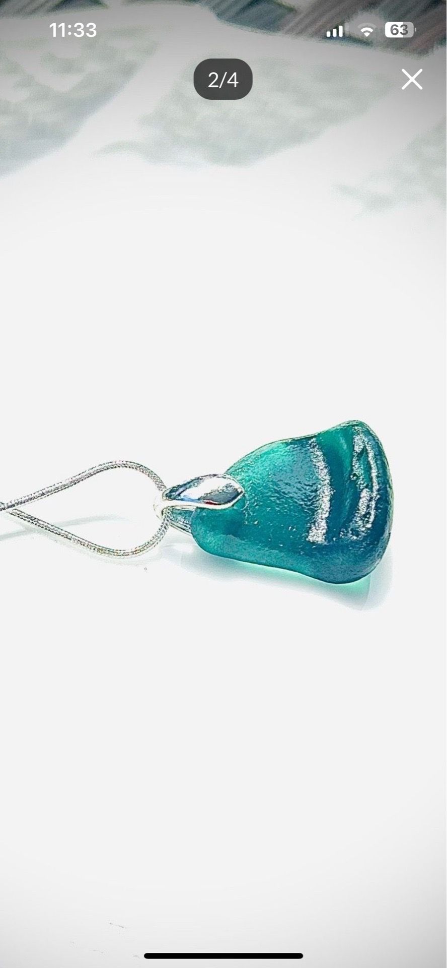 Dark teal sea glass on 925 Sterling silver necklace $5 FLAT FEE US SHIPPING βοΈ
