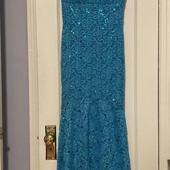 Blue Sequin Gown