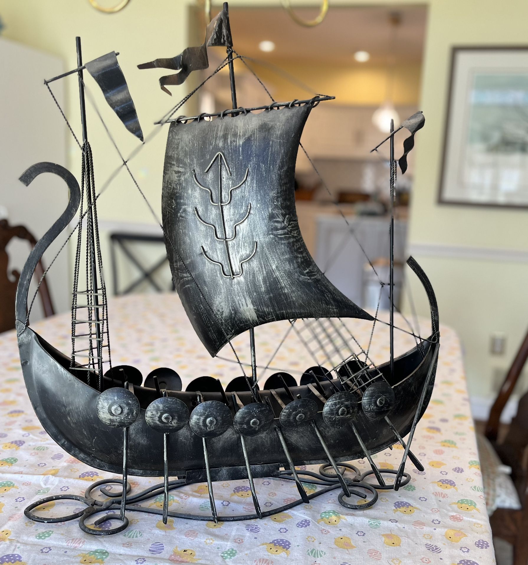 Large Metal Viking Ship