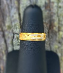 Vintage Jewelry 22k solid yellow two tone gold  X band ring size 6.75