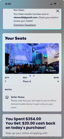 Bronco concert ticket