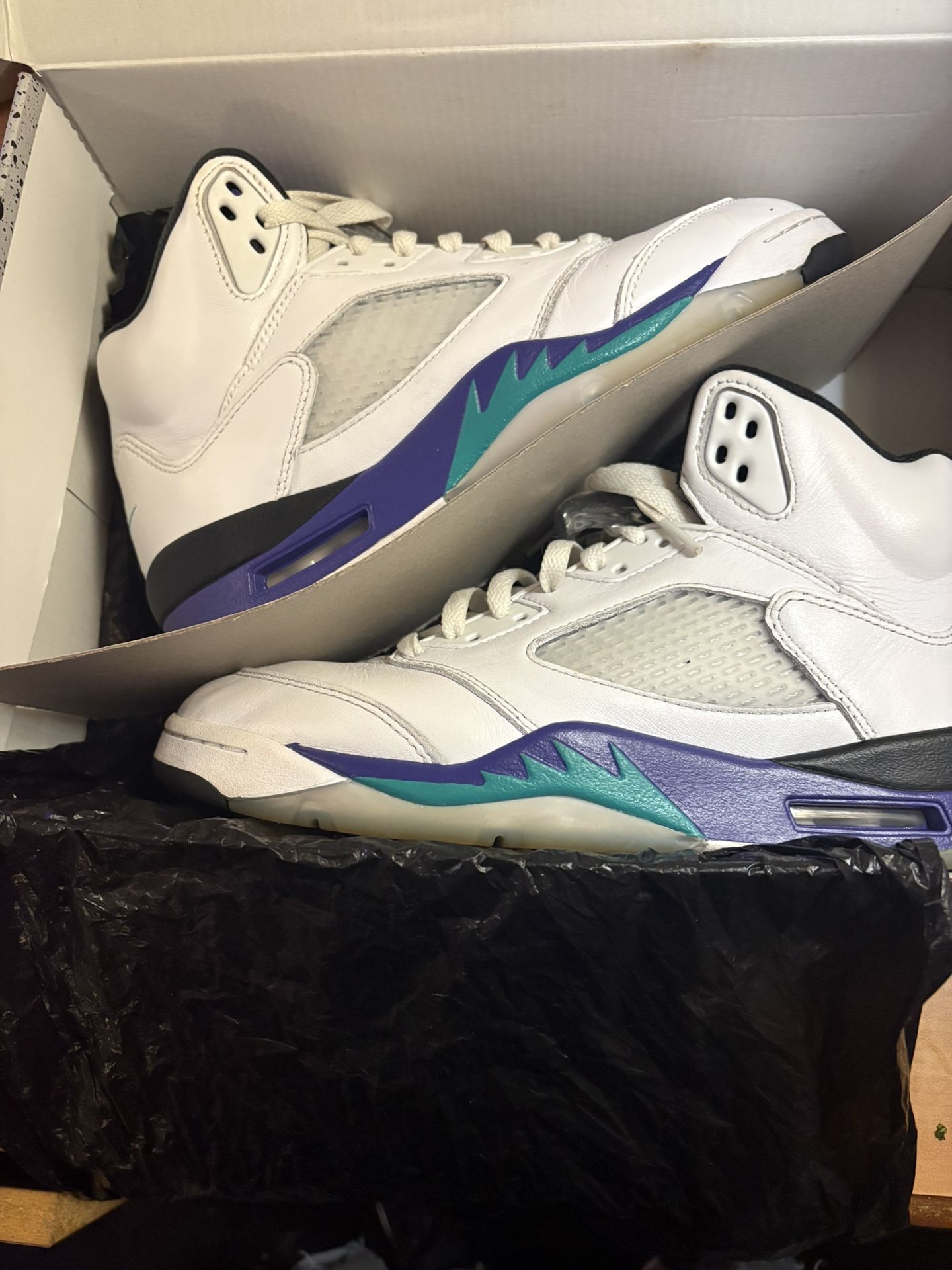 Size 8 1/2 Air Jordans Grape 5s