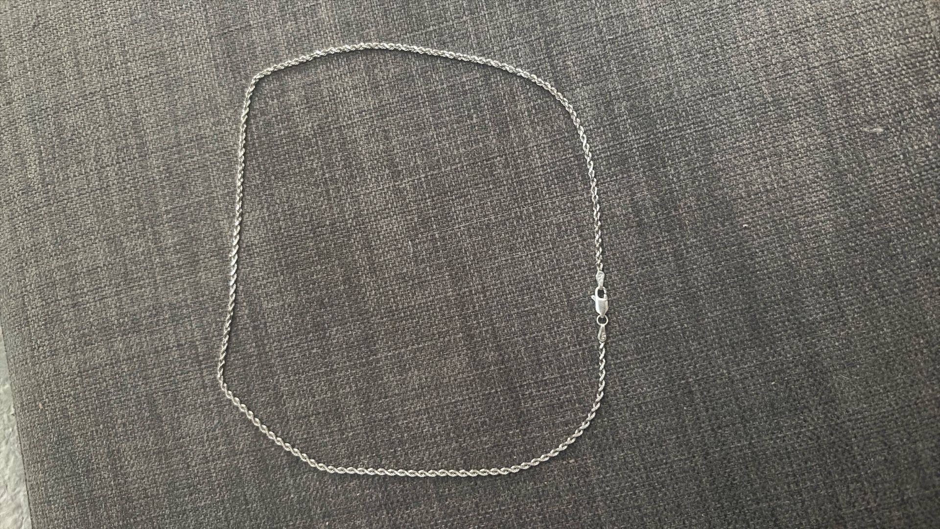 14K White Gold 18 Inch Rope Chain