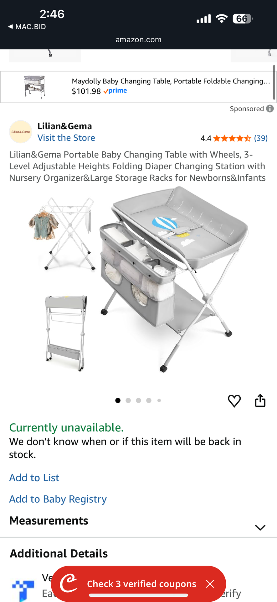 Changing table