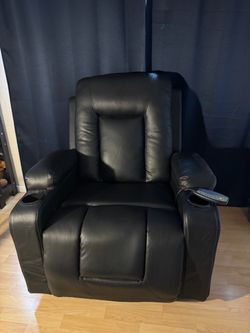 Black Faux Leather Reclining Chair