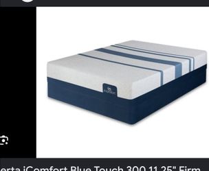 SERTA MEMORY FOAM MATTRESS w/ box spring and DESIGNER BED FRAME
